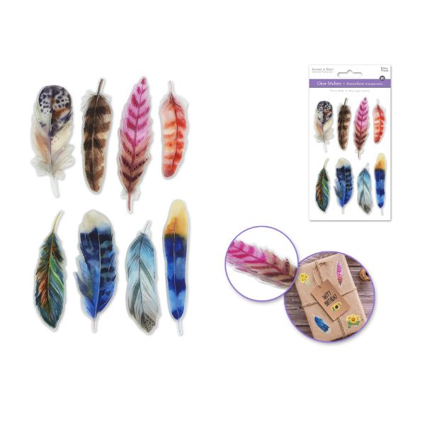 Autocollants 3D plumes