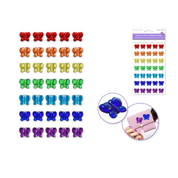 Autocollants bijoux arc-en-ciel 3D papillons