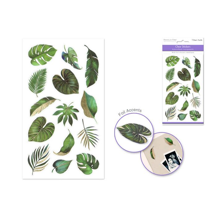 Autocollants brillants feuillage vert