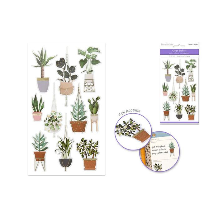 Autocollants brillants plante verte