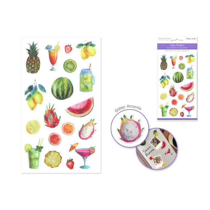 Autocollants brillants fruits exotiques