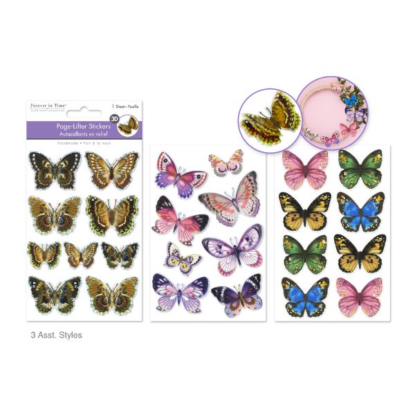 Autocollants 3D papillons