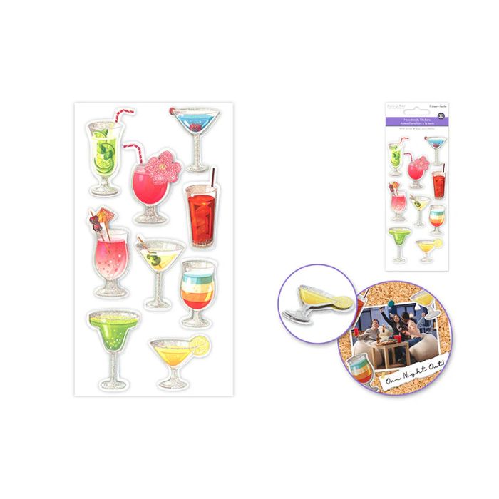 Autocollants 3D brillants cocktail