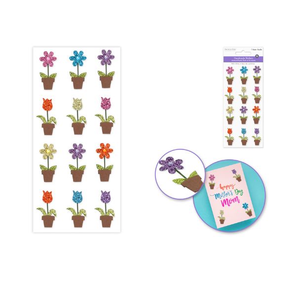 Autocollants 3D brillants fleurs