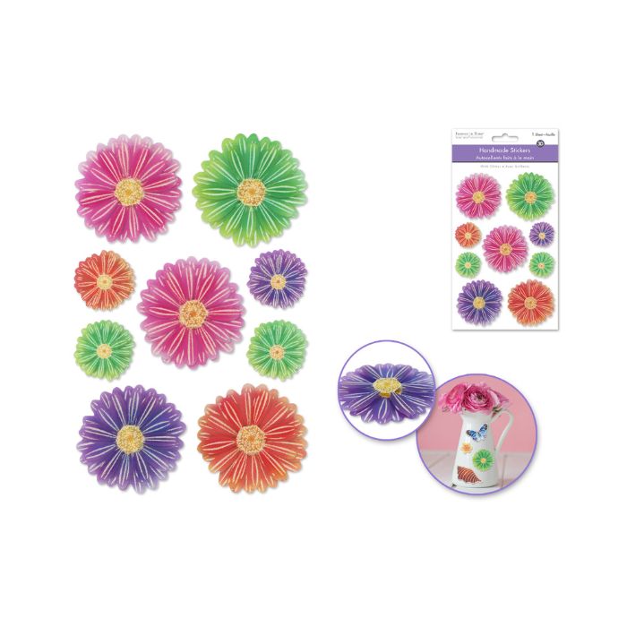 Autocollants 3D fleurs marguerite