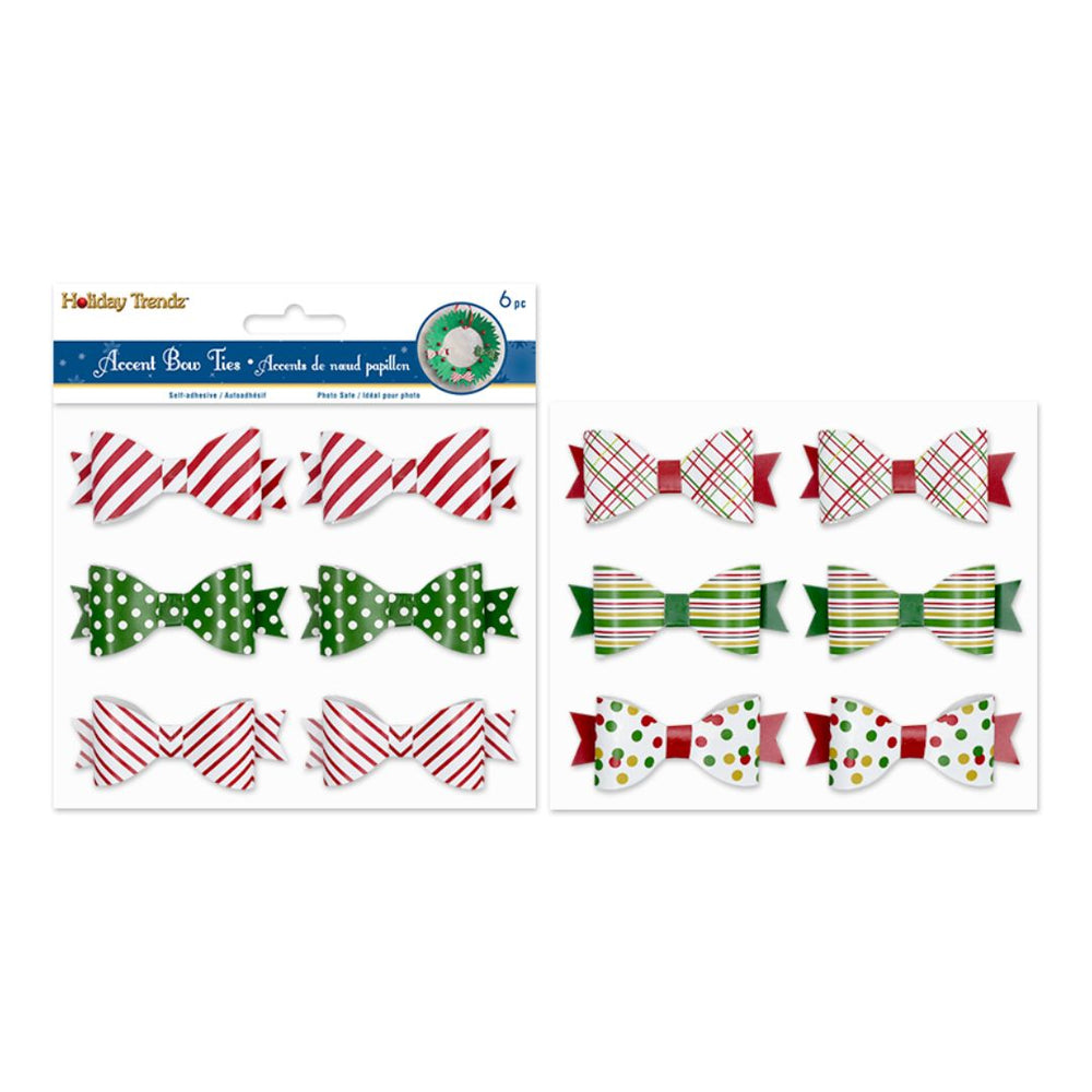 Autocollants de Noël boucle (paquet de 6)