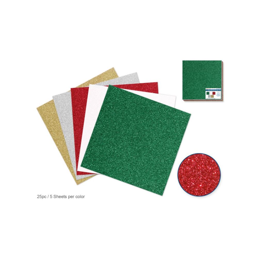 Papier brillant 12 po x 12 po couleur métallique de Noël