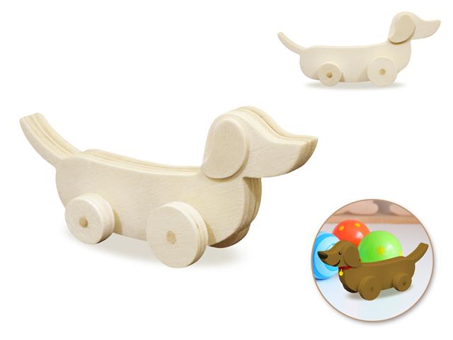 Animal sur roues en bois 4,5 po
