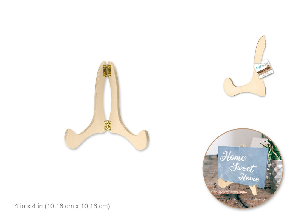 Chevalet de présentation pliable en bois naturel 4 po x 4 po