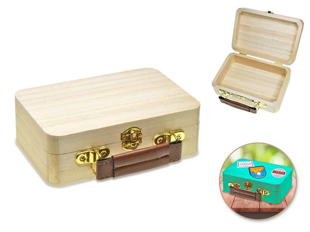 Valise en bois avec une poignée 6 po x 4 po x 2 po