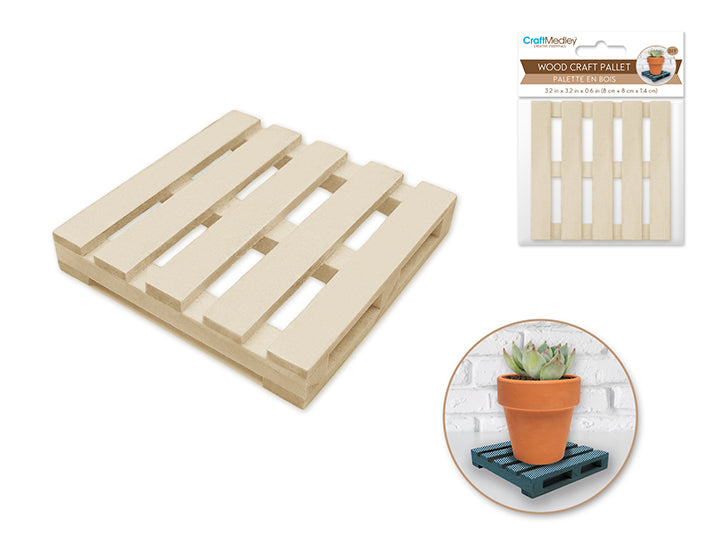 Palette en bois 8 cm x 8 cm x 1,4 cm