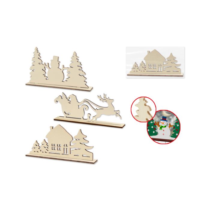 Scène de Noël en bois à peindre