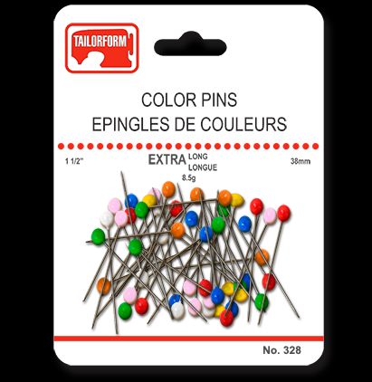 Épingles tête de couleur 1,5 po longue 8,5 g