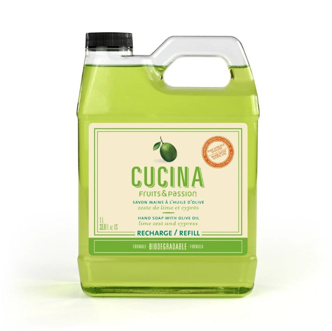 Recharge de savon à main Cucina zeste de lime et cyprès 1 L