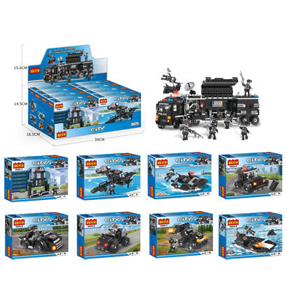 Mini blocs de construction véhicule de police COGO