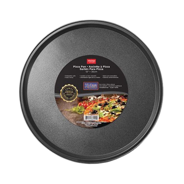 Plaque à pizza en métal gris 12 po