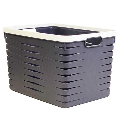 Panier rectangle en plastique gris