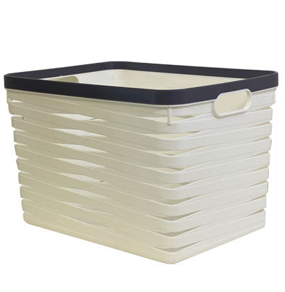 Panier rectangle en plastique blanc