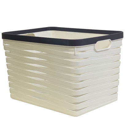 Panier rectangle en plastique blanc