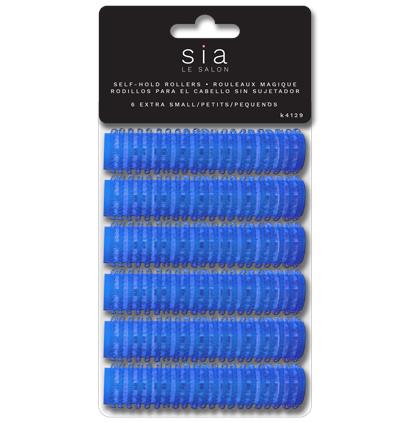 Rouleau à cheveux extra petit bleu (paquet de 6)