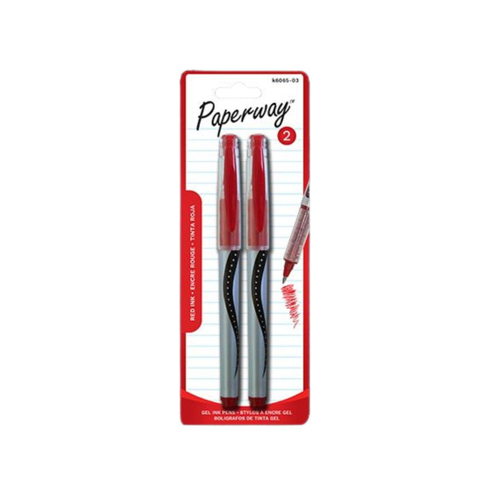 Stylo gel rouge (paquet de 2)