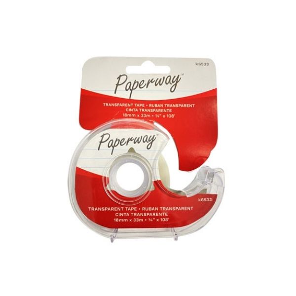 Ruban adhésif transparent 18 mm x 33 m Paperway