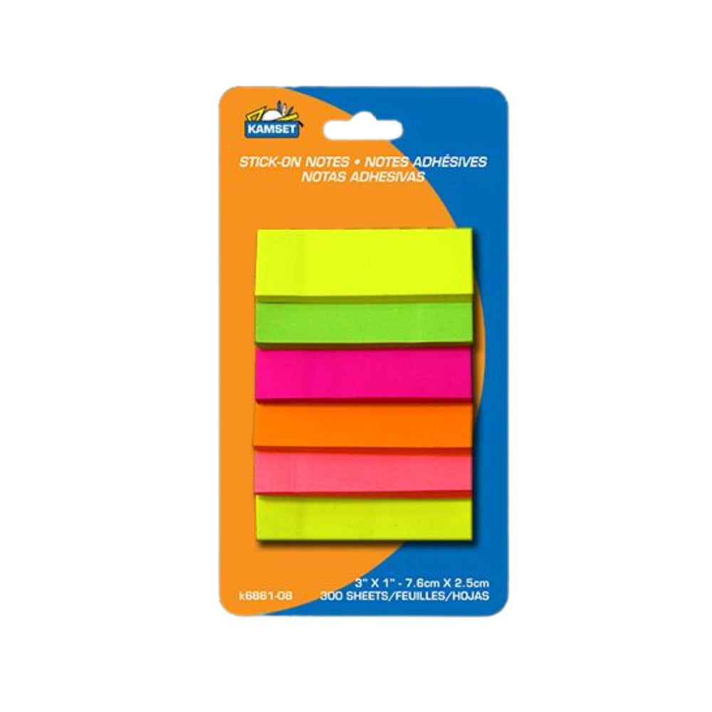 Bloc-notes autocollants 3 po x 1 po (paquet de 300 feuilles)