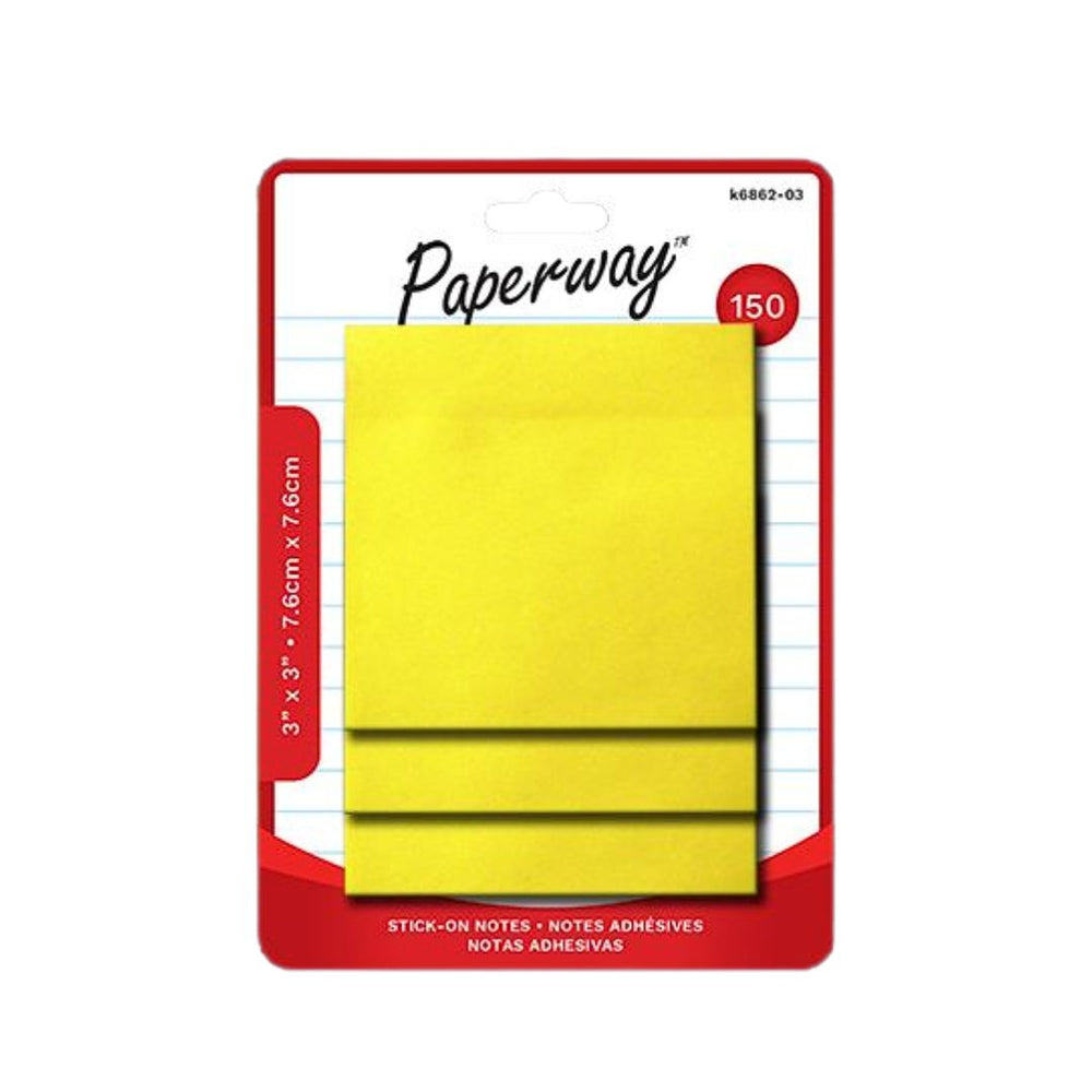 Bloc-notes autocollant 3 po x 3 po Paperway (paquet de 150)