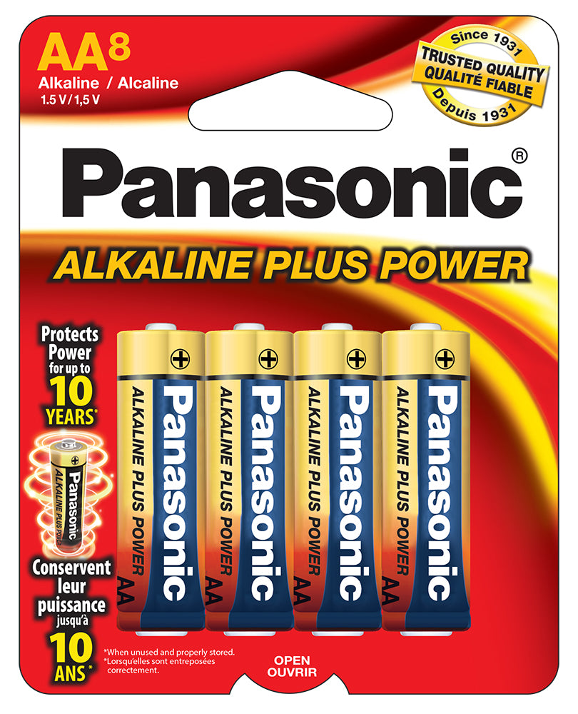 Pile alcaline Panasonic AA (paquet de 8)