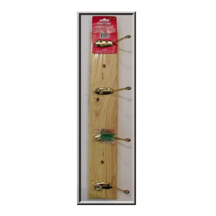 Crochet sur une planche de bois naturel (4 crochets)