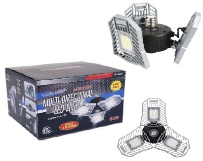 Lampe DEL 3 panneaux multidirectionnel 60w 6000 lumens