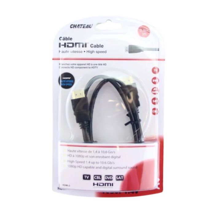 Câble HDMI 1,4v 6 pi mâle-à-mâle