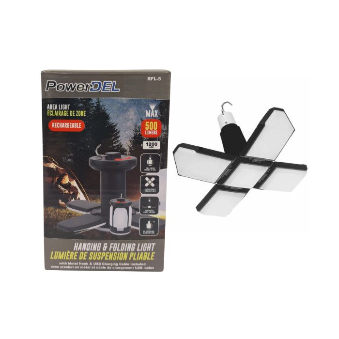 Lumière de suspension pliable et rechargeable 500 Lumens