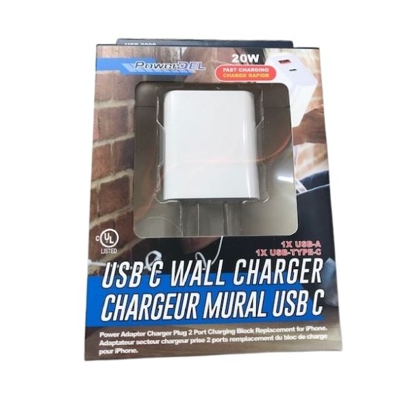 Chargeur mural USB-C et USB 2,4A