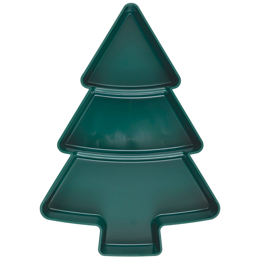 Plateau de service en forme de sapin à 3 compartiments 7 po x 10 po
