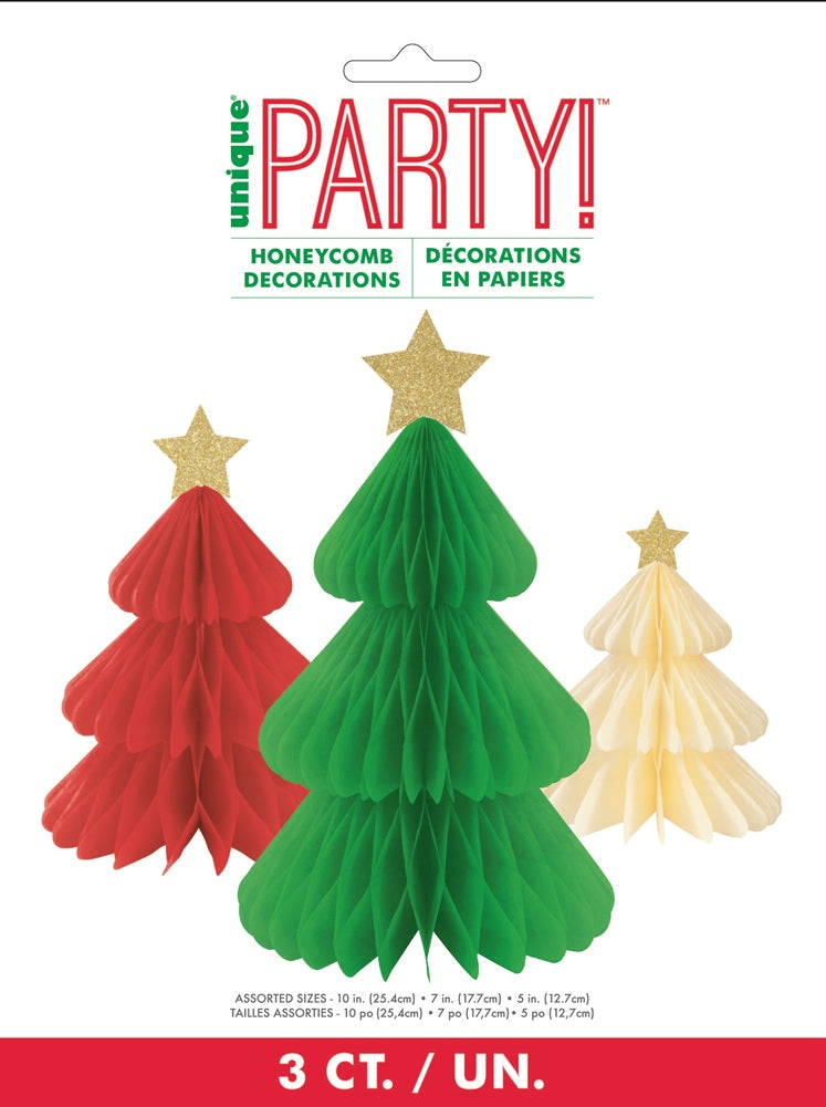 Décoration de sapin en papier avec étoile (paquet de 3)