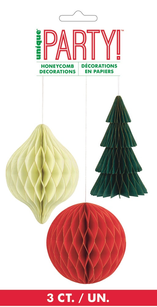 Décoration à suspendre en papier (paquet de 3)