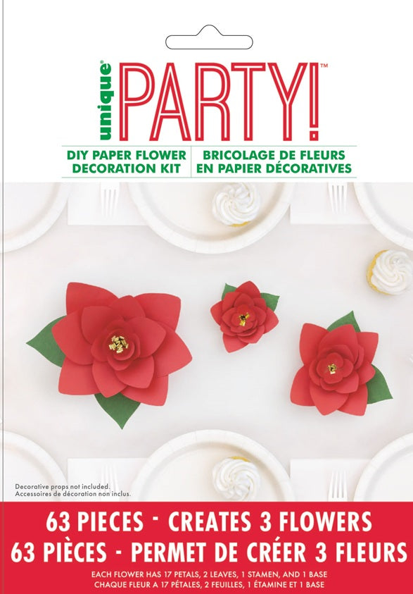 Décoration de fleurs en papier (paquet de 3)
