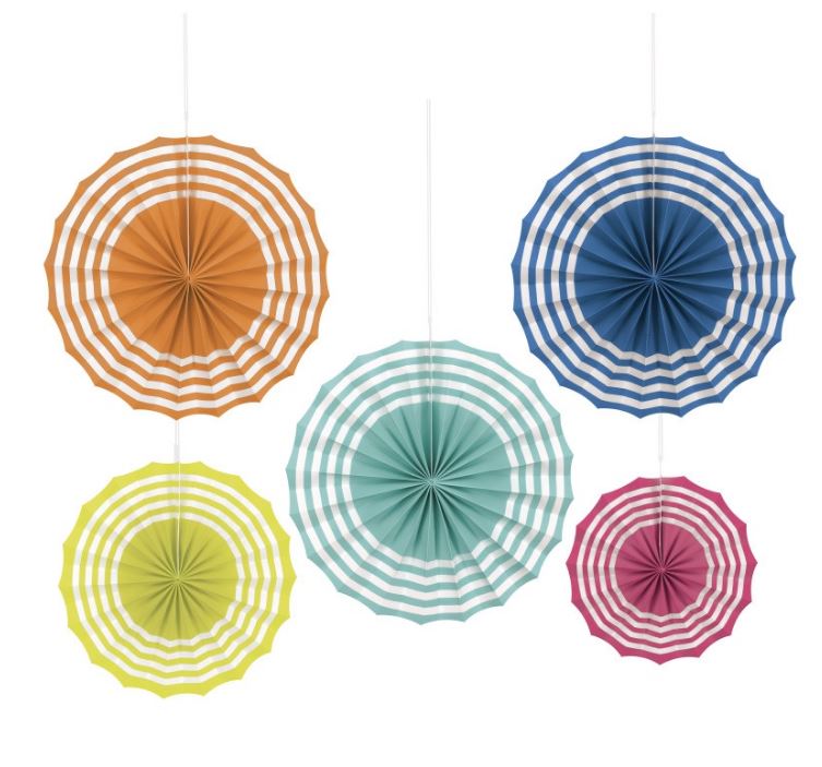 Décoration à suspendre en papier de couleur unie (5 morceaux)