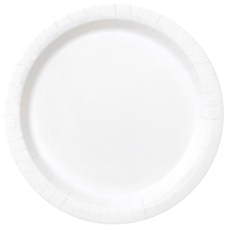 Assiette ronde 7 po en carton (paquet de 20)
