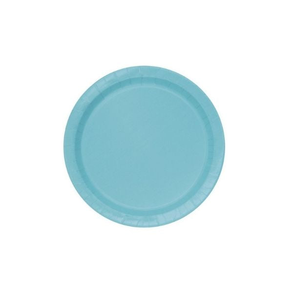 Assiette en carton ronde 7 po (paquet de 20) turquoise