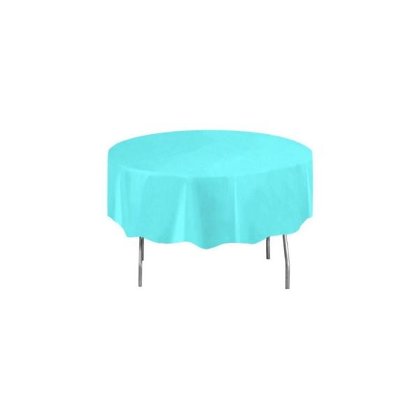 Nappe en plastique jetable ronde 84 po turquoise