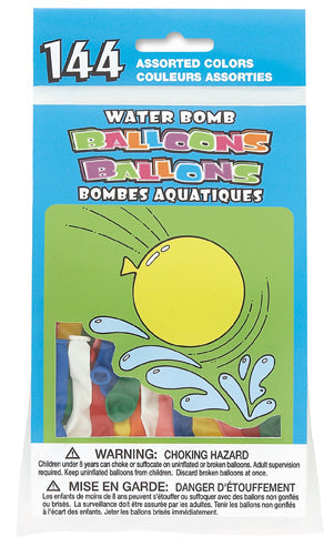 Ballon bombe d'eau couleurs (paquet de 144)