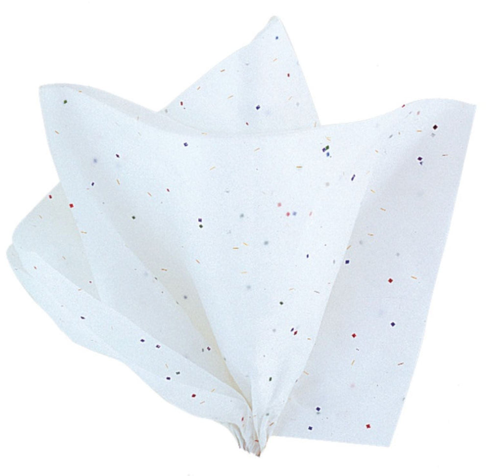 Papier de soie (paquet de 5) blanc avec brillants
