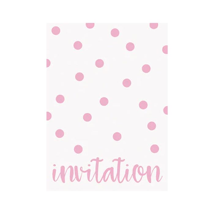 Carte d'invitation motif pois (paquet de 8)