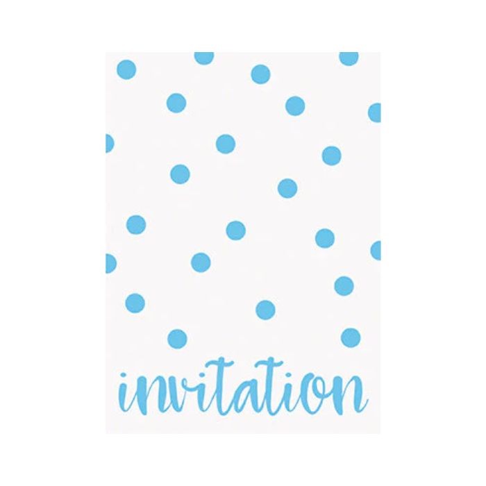 Carte d'invitation motif pois (paquet de 8)