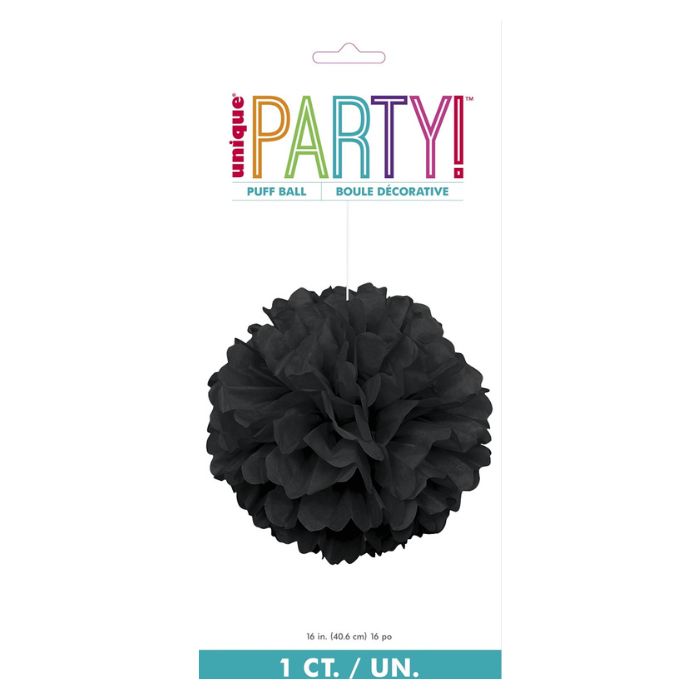 Décoration à suspendre 16 po boule en papier noir