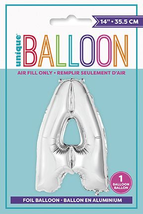 Ballon de fête 14 po en aluminium lettre de A à Z argent