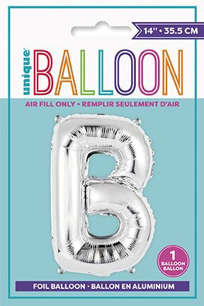 Ballon de fête 14 po en aluminium lettre de A à Z argent