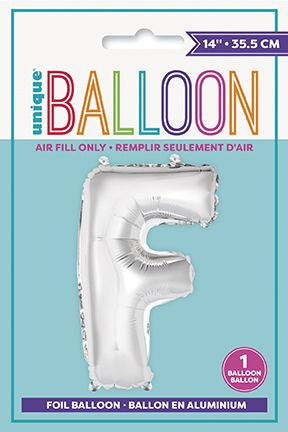 Ballon de fête 14 po en aluminium lettre de A à Z argent